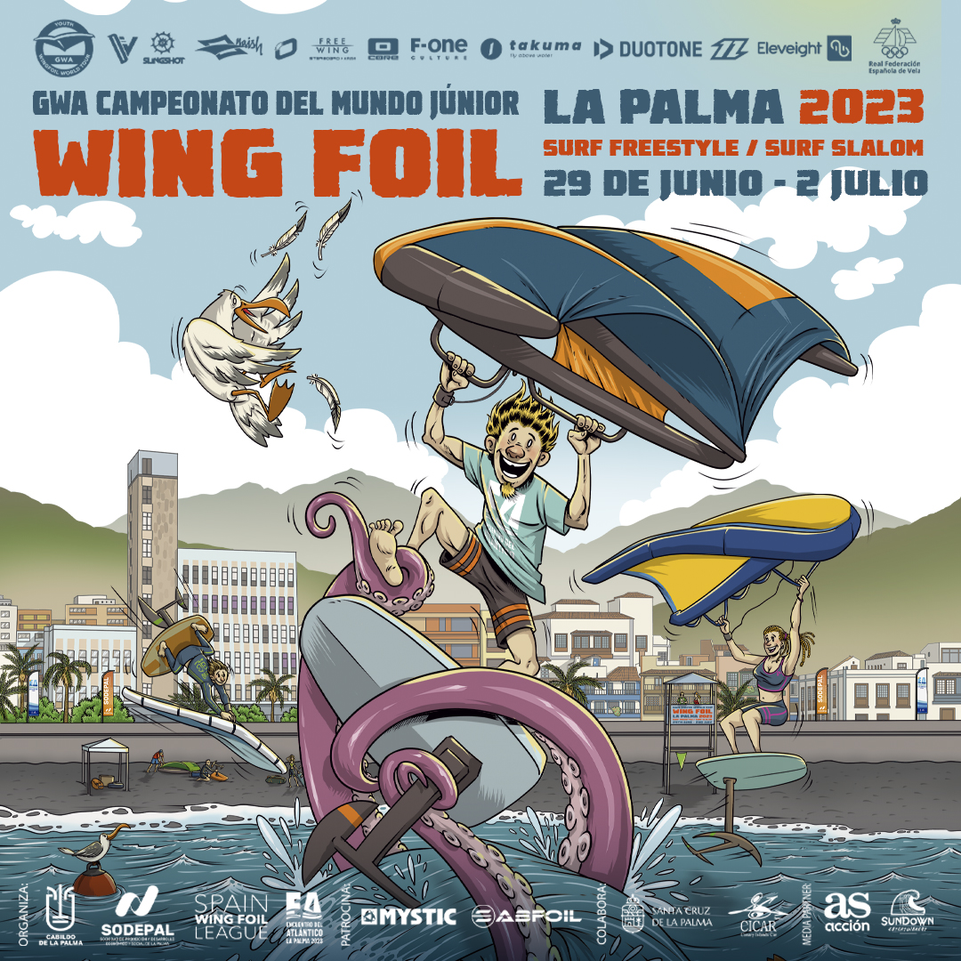Sodepal logra traer a la playa de Santa Cruz de La Palma el Campeonato Mundial Júnior de Wingfoil 2023